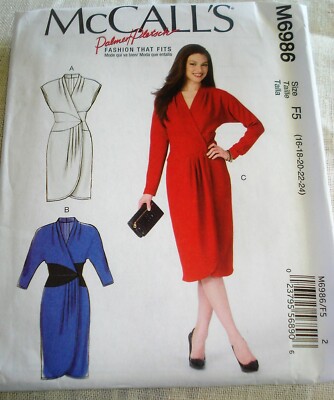 McCalls M6986 Plus Size WRAP DRESS Pattern 3 Styles SZ 16-24 Palmer/Pletsch UC | eBay McCalls M6986 Plus Size WRAP DRESS Pattern 3 Styles SZ 16-24 Palmer/Pletsch UC | eBay