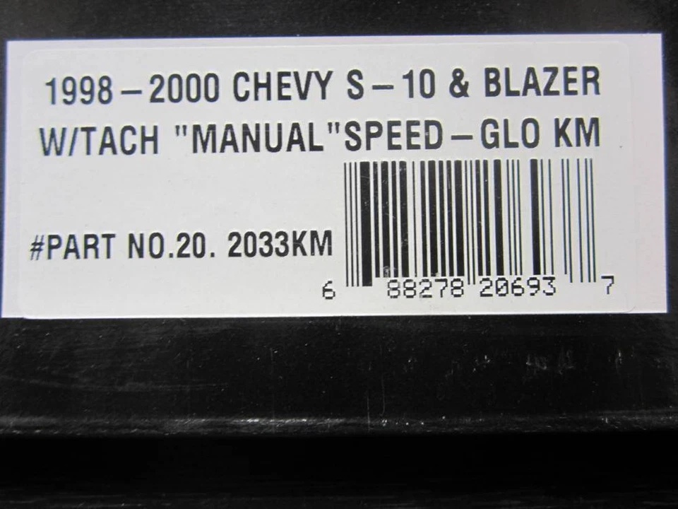 Se adapta a KPH 98-03 GMC Sonoma Chevrolet S10 y Blazer MT Stick Medidores de brillo de cara blanca Foto 3 de 4