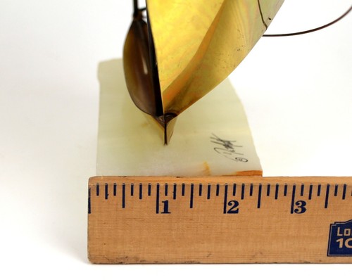 Vintage DeMott Jasen Sail Boats Marble Base Lot of 3 Nautical Ships Sculpture - Picture 14 of 18