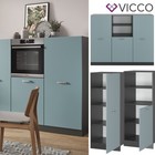 Küchenzeile R-Line Solid Anthrazit Blau Grau 180 cm modern Küchenschränke Vicco
