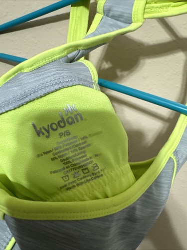 Kyodan Run Yoga Top Small Gray Yellow Stripes Racerback - Picture 6 of 6