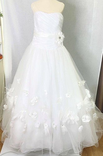 Madeline Gardner - MoriLee Strapless White Princess Princess Wedding Dress Sz14 - Picture 2 of 12