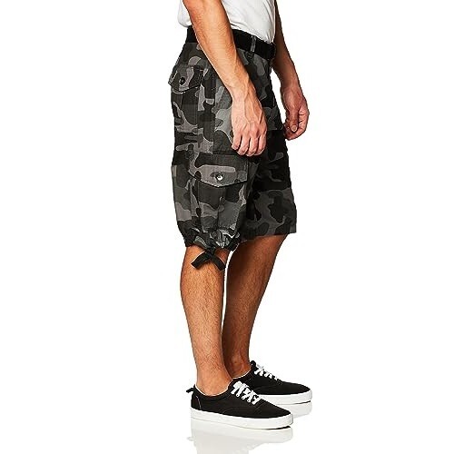 Southpole Men's Camo Cargo Shorts Size 32 Gray Ripstop Camouflage Drawstring - Bild 2 von 15