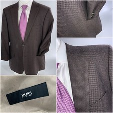 Hugo Boss Pasolini Blazer 42R Brown Check Wool 2B 2V Md Turkey LNWOT YGI E3-260