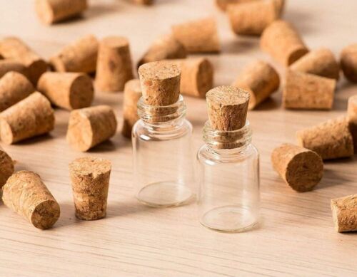 Tiny Bottle Stopper 100PC Tapered Cork Plugs Mini Test Tube Lid Fly Tying Popper - Picture 6 of 12