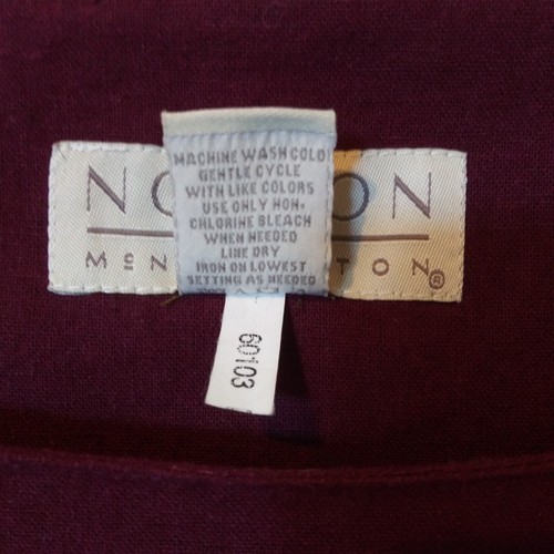 Norton McNaughton Tank Womens Large Burgundy Linen Blend Embroidered Sleeveless - Picture 7 of 11