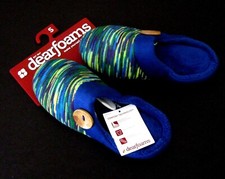NWT LADIES BLUE MULTI-COLOR CLOG DEARFOAMS SLIPPERS   SIZE S 5/6