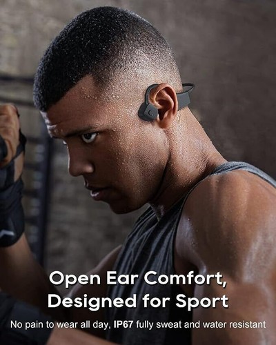 9 DIGITAL SuperQ3 Bone Conduction Sports Headphones Open Ear Wireless IP67 Black - Picture 6 of 9