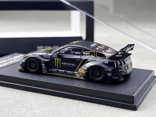MC 1:64 Black GTR R35 LB Monster Widebody Sports Model Diecast Metal Car - Bild 8 von 19