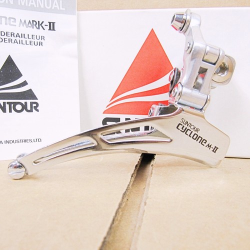 New-Old-Stock Suntour Cyclone Mark-II Front Derailleur...Endless Clamp (28.6 mm) - Picture 3 of 14