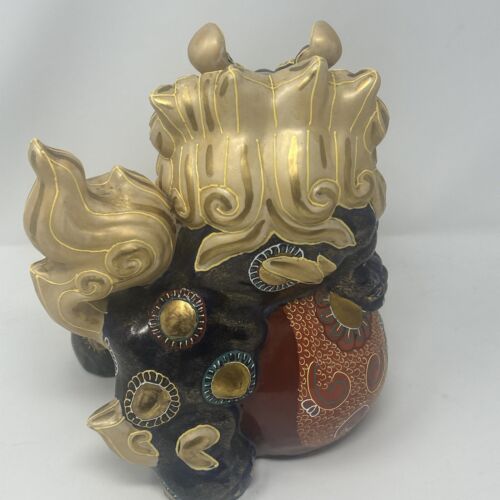 Kutani Ware Porcelain Shi Shi Foo Dog Lion Komainu Katana Japanese Vintage H 10" - Picture 18 of 22