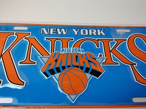 New York KNICKS Aluminum Novelty Car Truck License Plate New BLUE & ORANGE - Picture 4 of 5