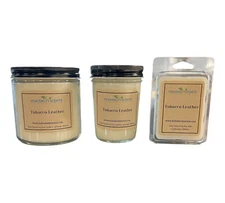 Tobacco Leather Soy Candle and Wax Melt