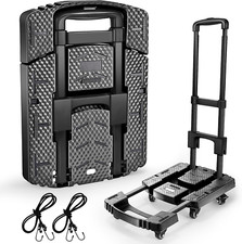 Folding Hand Truck, Portable Heavy Duty Dolly, 6 Wheels Collapsible Luggage Cart