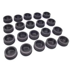 20pcs Round Plastic Black Blanking End Cap Caps Tube Pipe Inserts Plug Bung 42mm