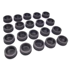 20pcs Round Plastic Black Blanking End Cap Caps Tube Pipe Inserts Plug Bung 42mm