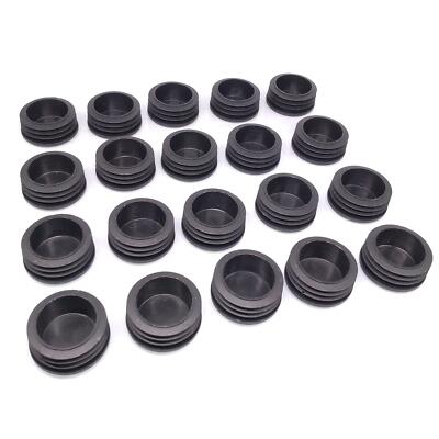 20pcs Round Plastic Black Blanking End Cap Caps Tube Pipe Inserts Plug Bung 42mm
