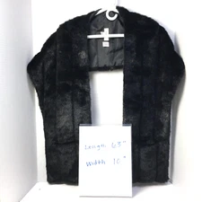 Cato Faux Fur Black Scarf with Pockets