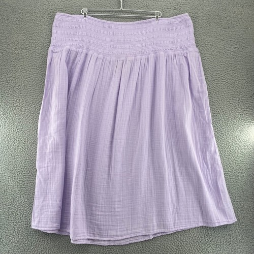 Old Navy Skirt Womens 3X Plus Purple Smocked Waist Pull On A Line Maxi Flowy NWT - Picture 11 of 11