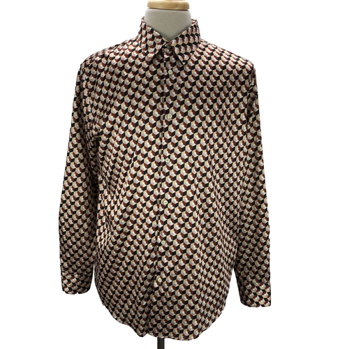 ZABA L Multicolor Geometric Regular Fit Button-Up Long Sleeve Casual Men's Shirt