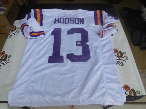 Tommy Hodson signed LSU Tigers Louisiana State XL jersey w/ Geaux Tigers JSA COA - Picture 2 of 3