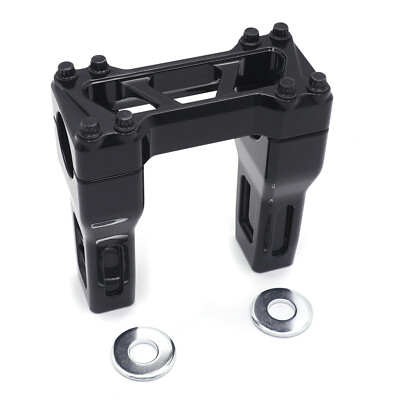 Carved Black 4'' Riser 1.25'' Handlebar Top Clamp For Harley Softail Breakout Fat 
