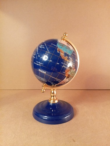 Edelstein Weltkugelkarte Halbedelstein Weltkarte klein Tabletop Globus Lapiskarte - Bild 3 von 23