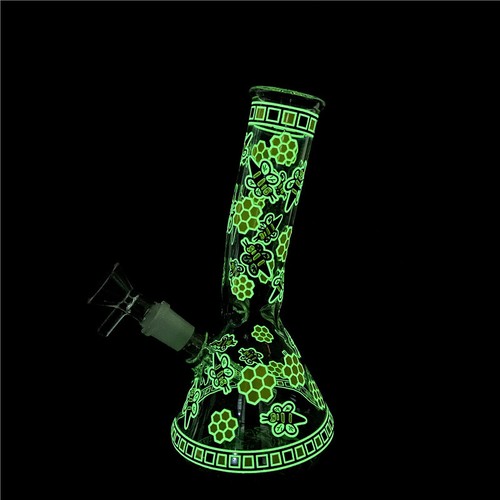 7.8" Brilla en la Oscuridad Abeja Vidrio Bong Tabaco Fumar Pipa de Agua Cachimba Burbujeador - Imagen 10 de 10