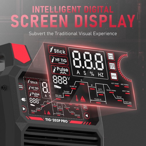 Welder With Pulse 205Amp LED Display STICK/DC TIG/PULSE TIG 240V Welding Machine - Picture 2 of 8