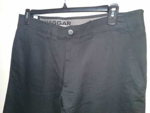Haggar In Motion Rambler Herren schwarz 32WX30L gerade Passform flache flexible Taille neu mit Etikett - Bild 3 von 5