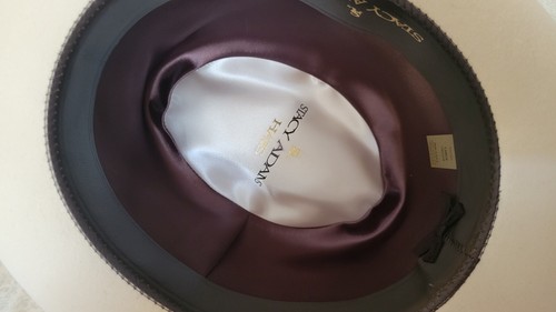 Stacy Adams Mens Hat Cream Derby With Feather Size Large New Condition  - Picture 3 of 5