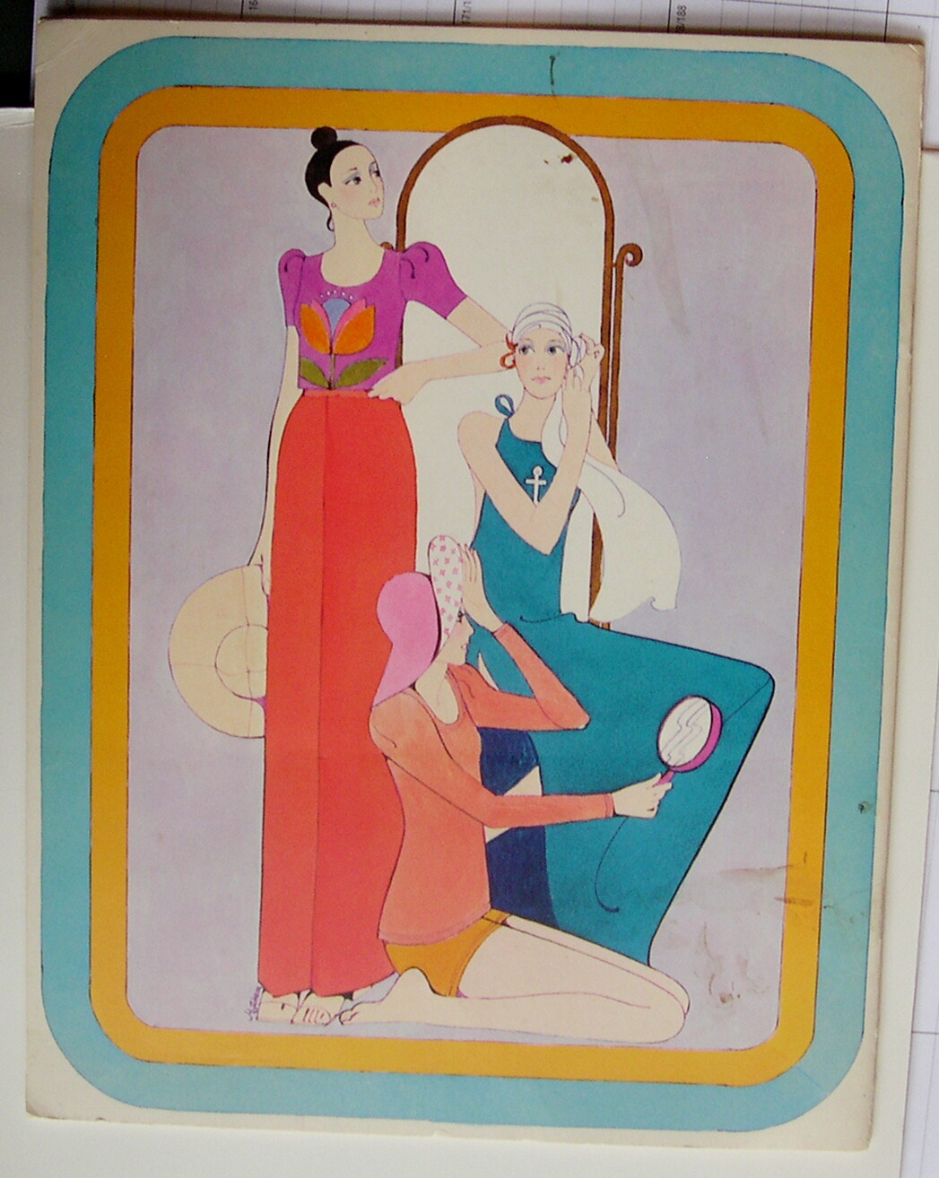 Vintage Whitman CASUAL CO. paper dolls 1972 uncut SUPER MOD!/Peter Max Style Popularne nowe