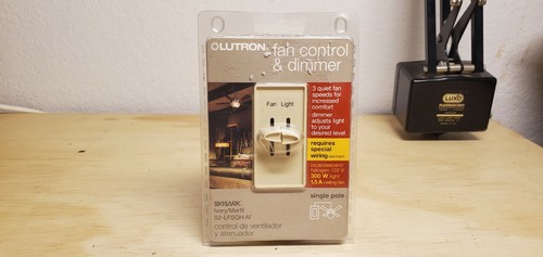 Lutron skylark S2-LFSQH-AL Fan Control and Dimmer 3 Speed OFF WHITE BEIGE NEW - Picture 1 of 6