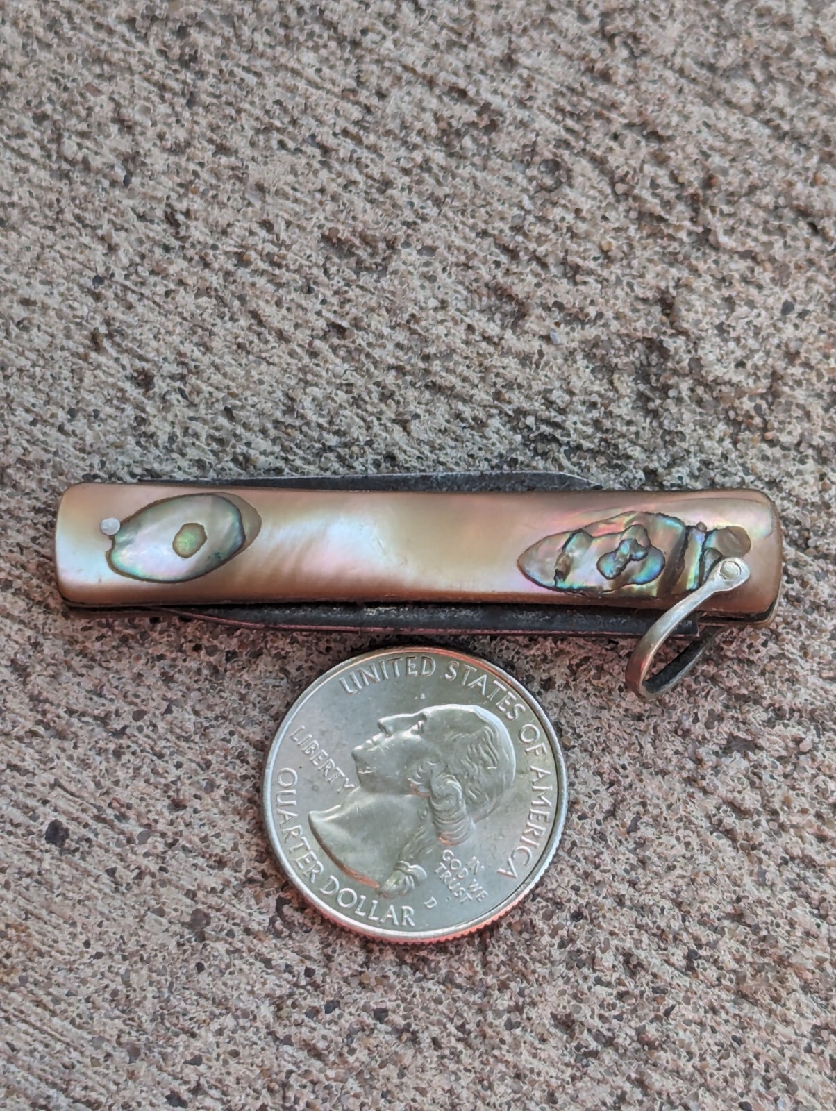 Old Antique Sheffield Steel Salm Pearl Abalone Gents Pen Folding Pocket