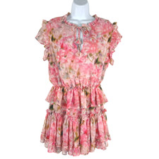 Misa Los Angeles Lilian Dress Small Taza Floral Tiered Ruffle Romantic DR-1554