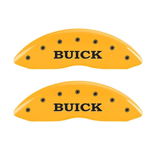 2006-2011 "Buick" Lucerne V8 Front + Rear Yellow MGP Brake Disc Caliper Covers - Image 2 of 4