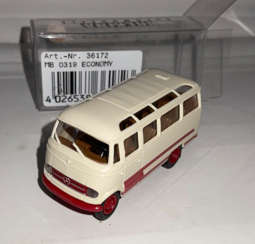 Brekina 36172 Mercedes-Benz O319 minibus con tetto avvolgibile beige rosso 1:87 in confezione originale - Foto 3 di 4