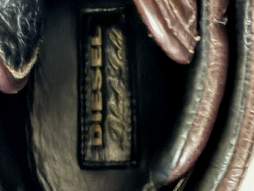 Diesel Negro Dorado Tenis Cuero Botines con Correa Glamrock Para Hombre Talla 8.5 - Imagen 8 de 14