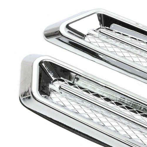 2 pegatinas cromadas para guardabarros de flujo de aire para automóviles ventilación lateral accesorios para automóviles - Imagen 6 de 12