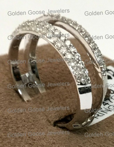 Solitaire Enhancer 1/2ct Pave Diamonds Ring Vintage Guard Wrap 0.50ct White Gold - Picture 6 of 9