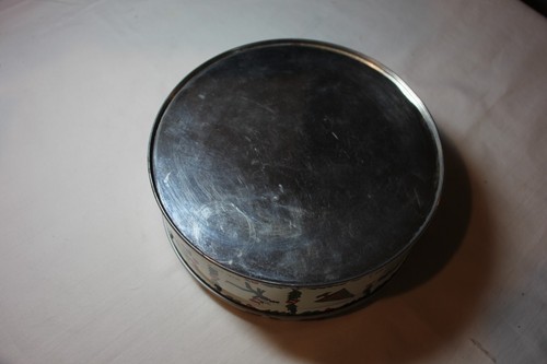 Continental Baking Fruit Cake Tin white with red, green and black 7" vintage - Picture 3 of 9