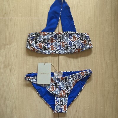 EMILIOPUCCI スイムウェア 38 EMILIO PUCCI Women's Swimsuit Bikini Set Size 38 Logo Blue