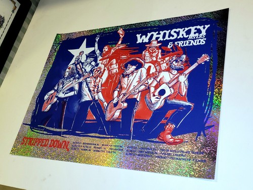 Whiskey Myers Tour Poster STRIPPED DOWN CRACKED METALLIC FOIL #/84 2023 OFFICIAL - Picture 5 of 17