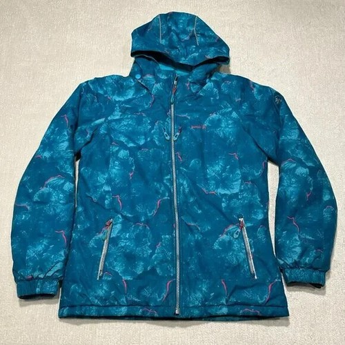 Kamik Ski Snow Boarding Jacket Girls 16 Insulated Ink Splatter Print Blue - Picture 5 of 16