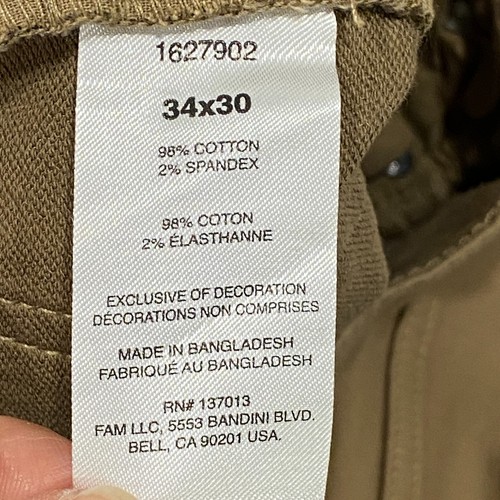 Banana Republic Chino Hose Herren 34 x 30 Slim Fit Khaki Braun Straight Stretch - Bild 18 von 19