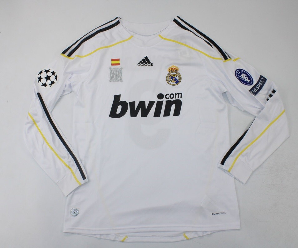 real madrid jersey 2009 2010 home shirt long sleeve champions league ronaldo eBay