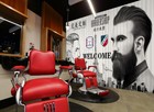 3D Welcome Salon 6813RAI Barber Shop Wallpaper Mural Self-adhesive Removable Ho