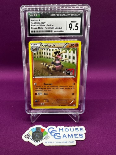 Pokemon Krokorok 64/114 CGC 9.5 GEM MINT Cross. Holo League Promo *CCGHouse* - Picture 1 of 2