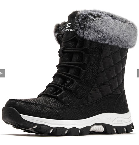 NEW HOBIBEAR Women High Snow Boots AW3778 BLACK Eu 42 Us 10