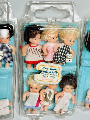 Pee Wee Baby Dolls Lot 4 Inch Removable Clothing by Uneeda #70460 VTG IOB NIB - Picture 7 of 7